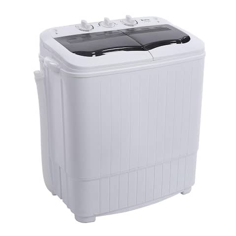 14.3 lbs Portable Mini Washing Machine Twin Tub Compact Laundry Machine with Drain Pump