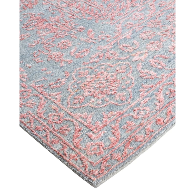 Ikat One-of-a-Kind Hand-Knotted Area Rug - Gray, 9' 1" x 11' 10" - 9' 1" x 11' 10"