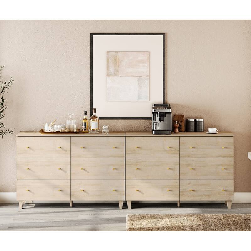 Wood Dresser with 6 Drawers for Bedroom, Closet, Nursery