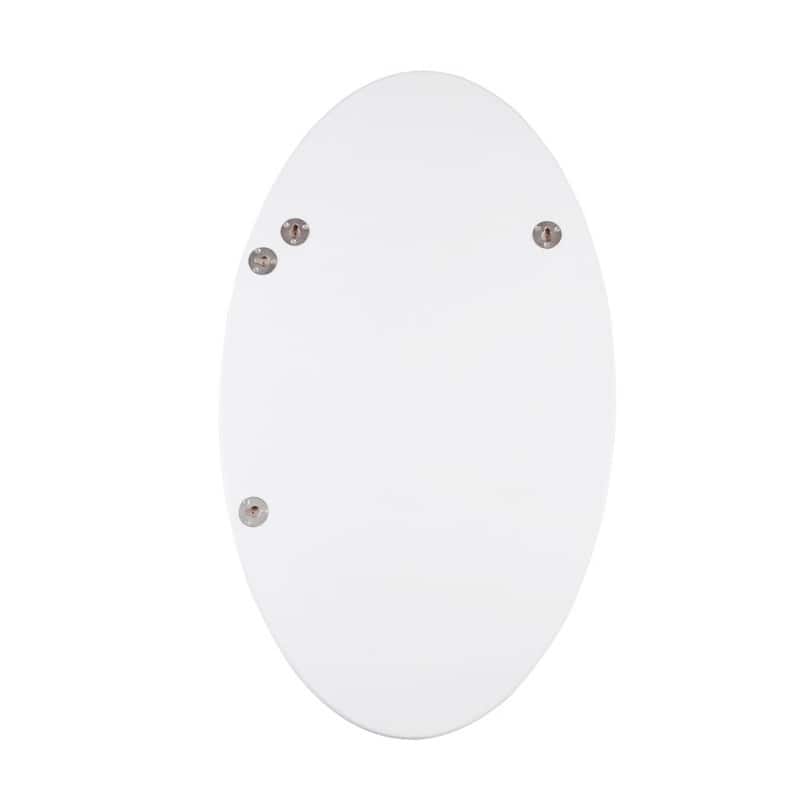 Wall-mounted Frameless Oval Mirror,25.1"Lx14.8"W - White