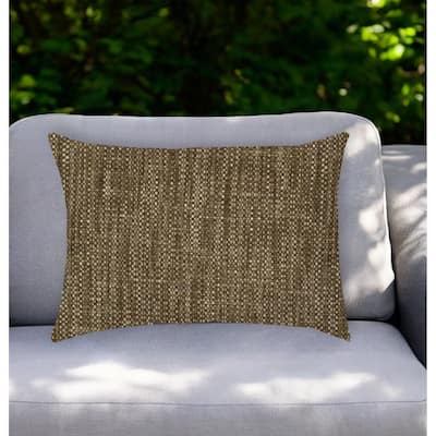 14" X 20" Espresso Indoor Outdoor Throw Pillow With Texture