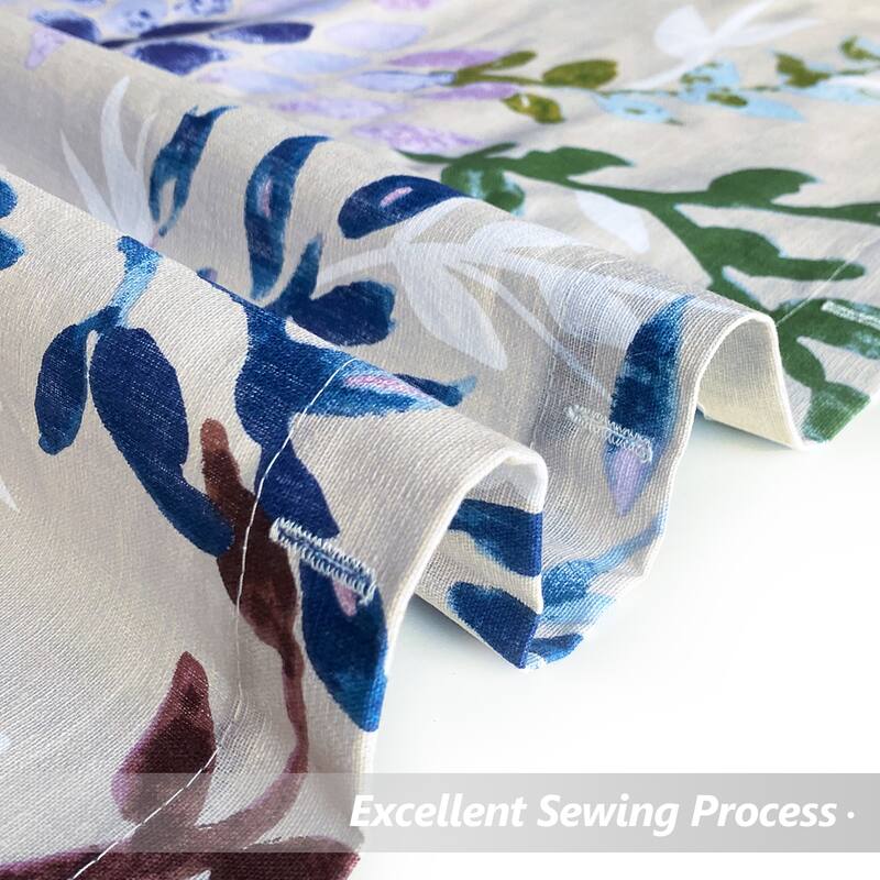 Style Quarters Dahlia Pattern 100% Cotton Shower Curtain-Colorful Leaves- 72x72"