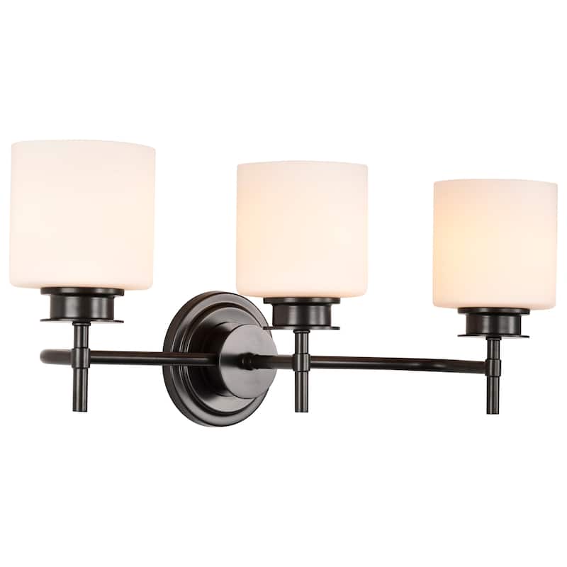 Warren 3 Light Vanity Gun Metal with Satin White Glass - Gun Metal