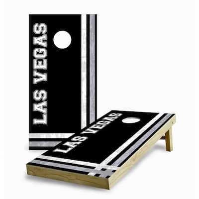 Las Vegas Raiders Multi Stripe Cornhole Game (Choose Wraps or Boards)
