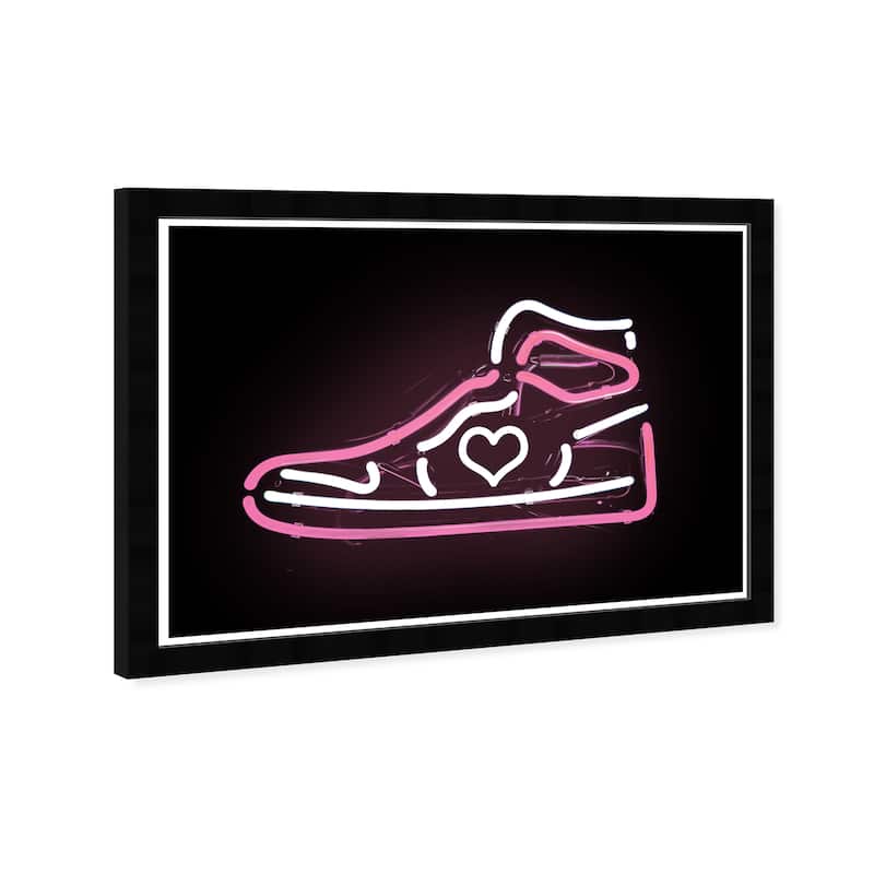 Wynwood Studio Prints Fashion and Glam Neon Pink Sneaker Pink and Neon Pink Modern & Contemporary Wall Art Canvas Print