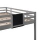 preview thumbnail 13 of 12, Full size Loft Bed with Slide and Chalkboard, Grey