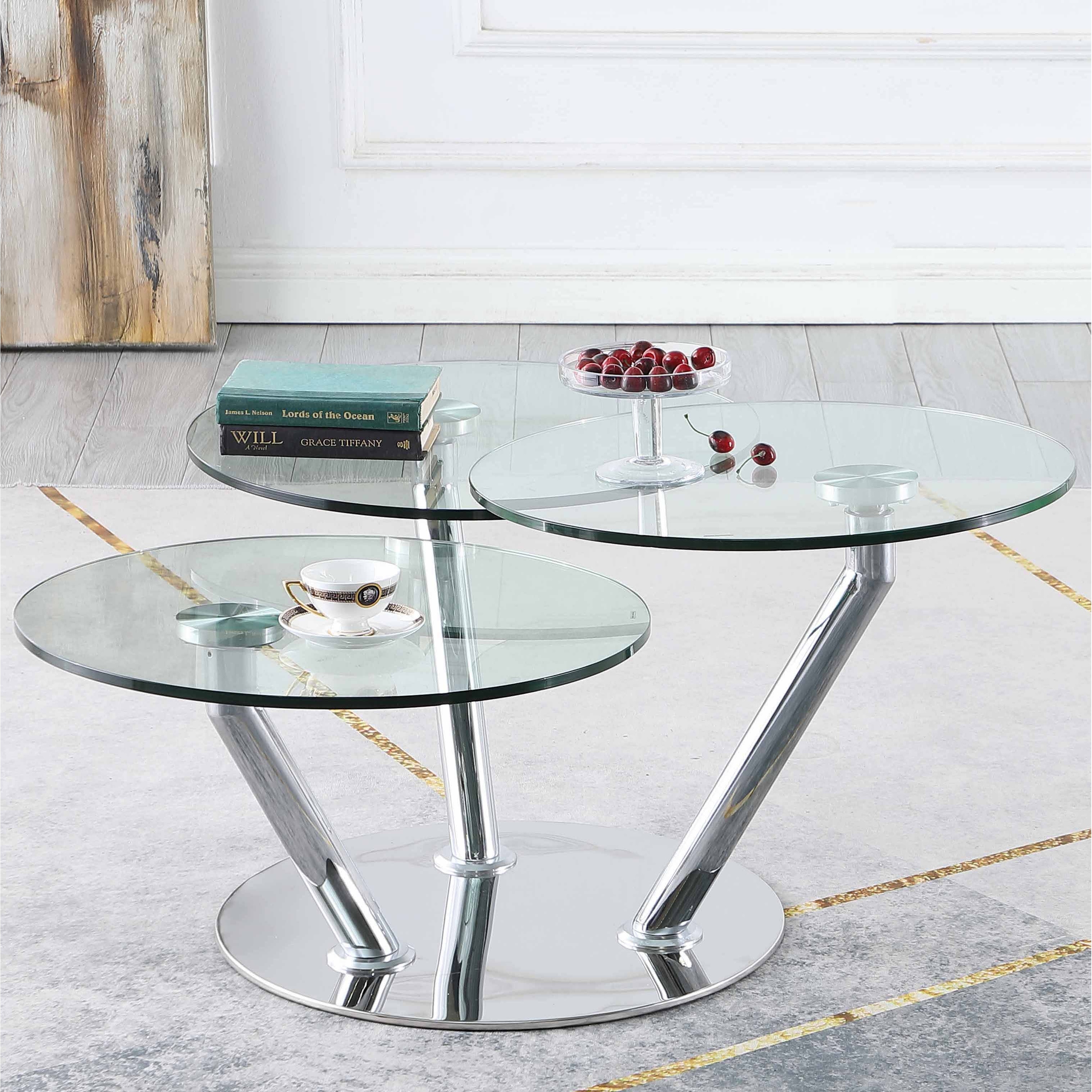 Rotating glass shop coffee table