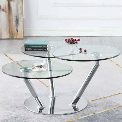 Somette Triple Surface Rotating Cocktail Table