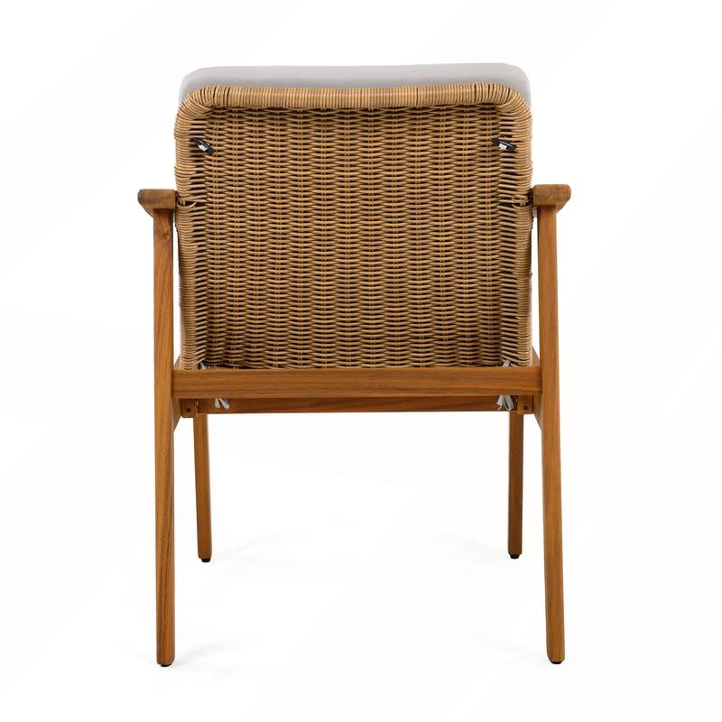 Outdoor Dining Chairs Set of 2 with Waterproof Cushion for Patios and Gardens