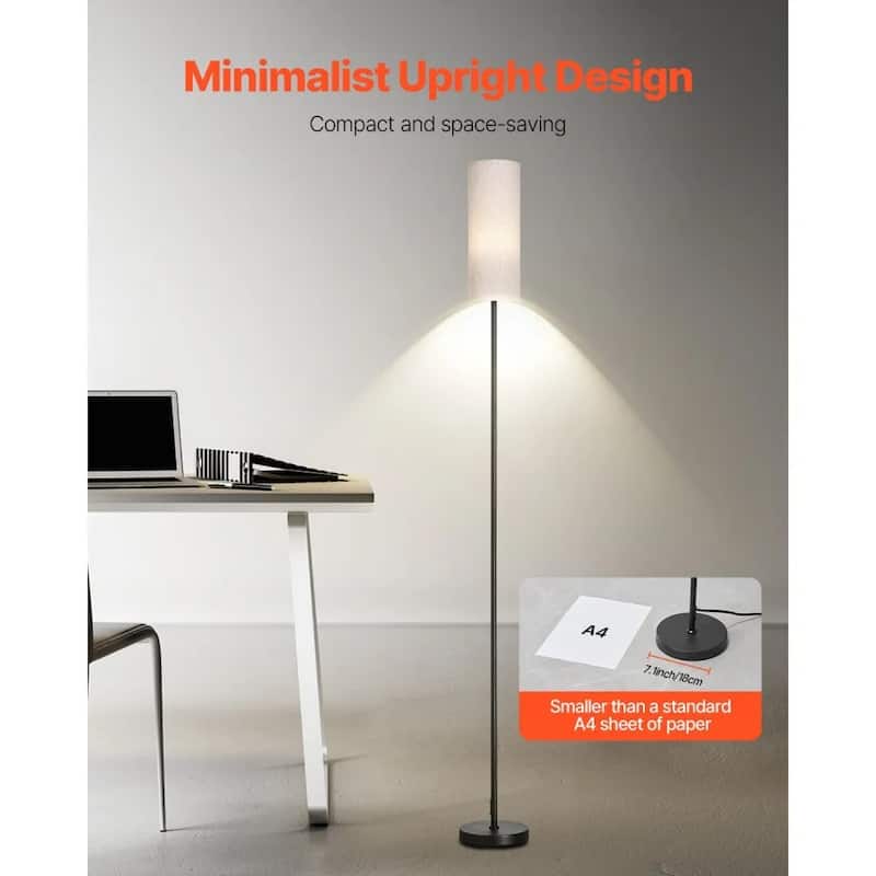 Modern Dimmable Floor Lamp with Remote Bluetooth App Control Adjustable LED Light and RGB Modes - N/A