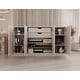 preview thumbnail 5 of 46, Palace Imports 100% Solid Wood 65" Sideboard with Solid Doors, 2-Drawers and Adjustable Shelves White
