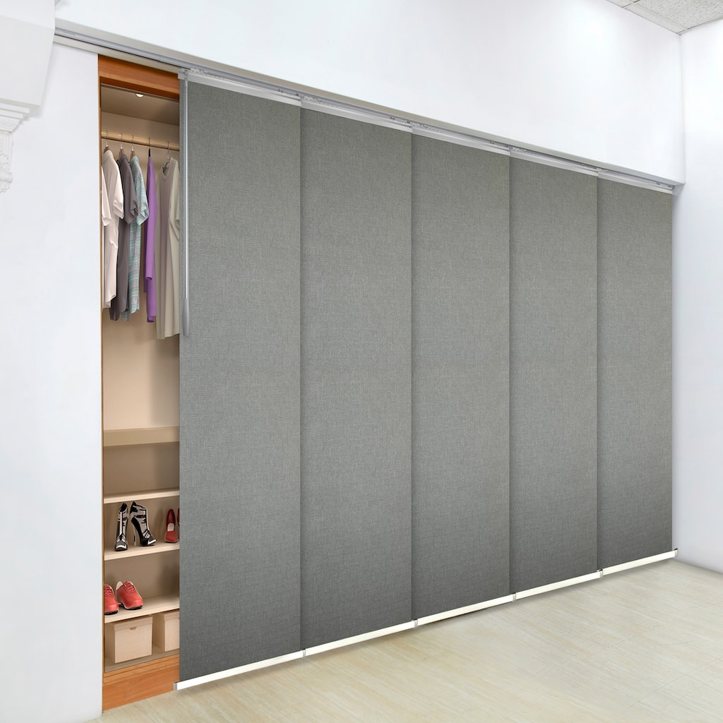 InStyleDesign Lucinda 5-Panel Single Rail Panel Track Extendable 58"-110"W x 94"H, Panel width 23.5" - 110"W x 94"H