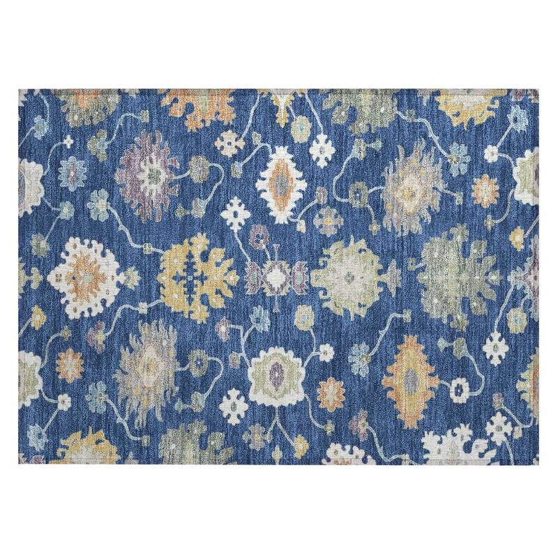 Machine Washable Indoor/ Outdoor Traditonal Delhi Chantille Rug