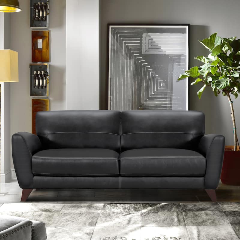 Armen Living Modern 82" Leather Sofa - Black