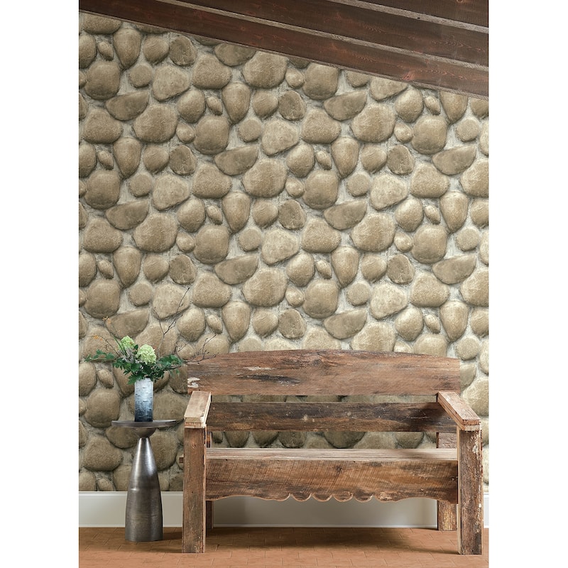 Root Rock Beige Wallpaper