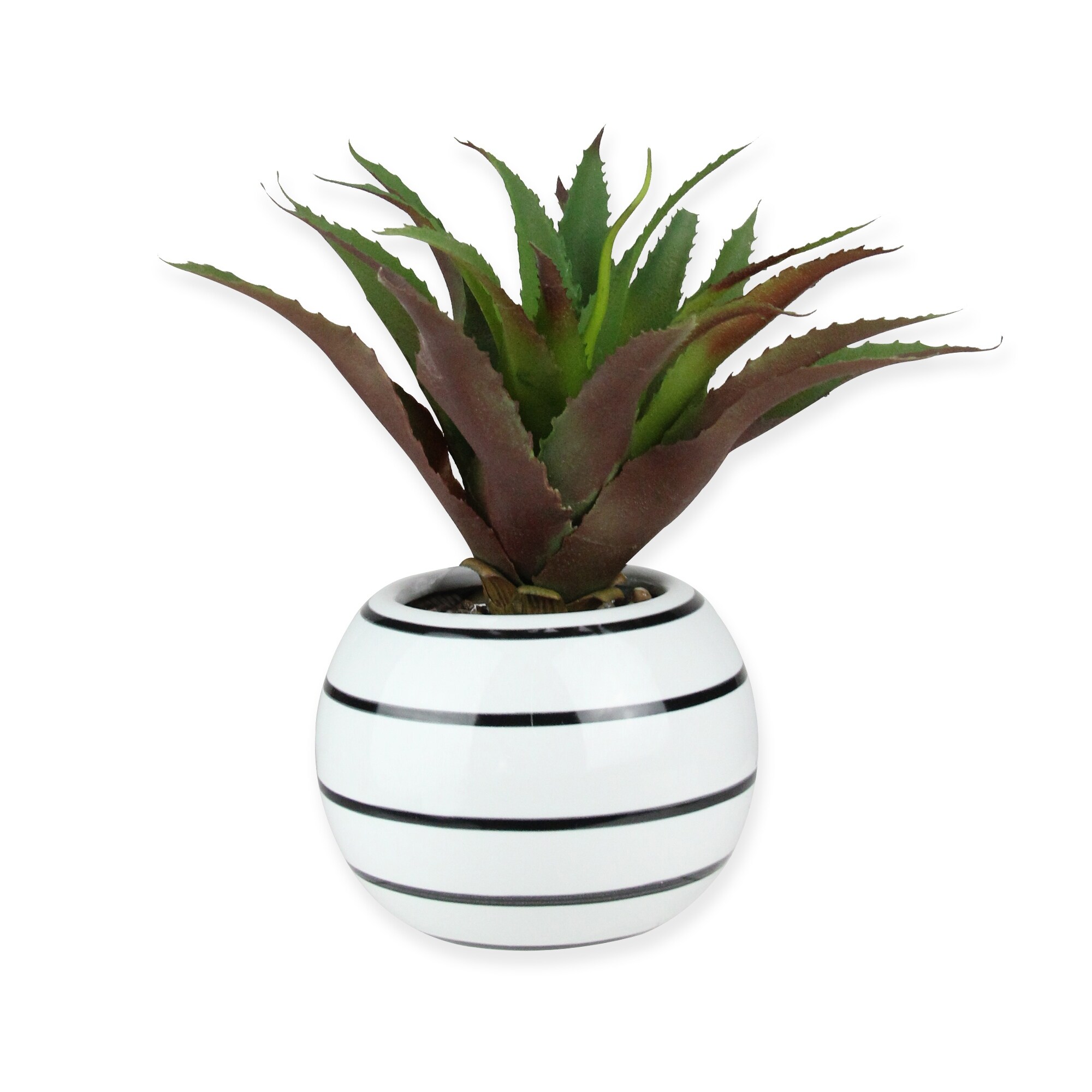 Shop Black Friday Deals On 11 Green And Purple Artificial Potted Aloe Plant Overstock 27971904