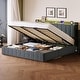 preview thumbnail 47 of 58, Bed Frame with Lift Up Storage, Upholstered Velvet Platform Bed with Storage Headboard