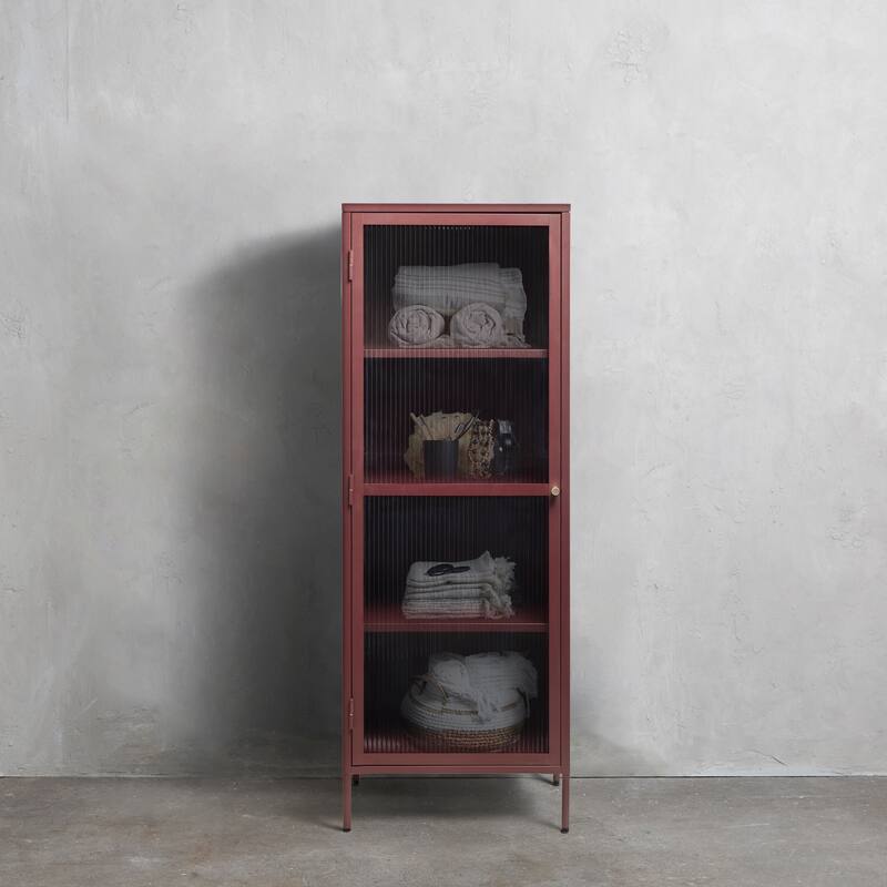 Rye Studio Brianne Modern Metal & Glass 63" Display Cabinet