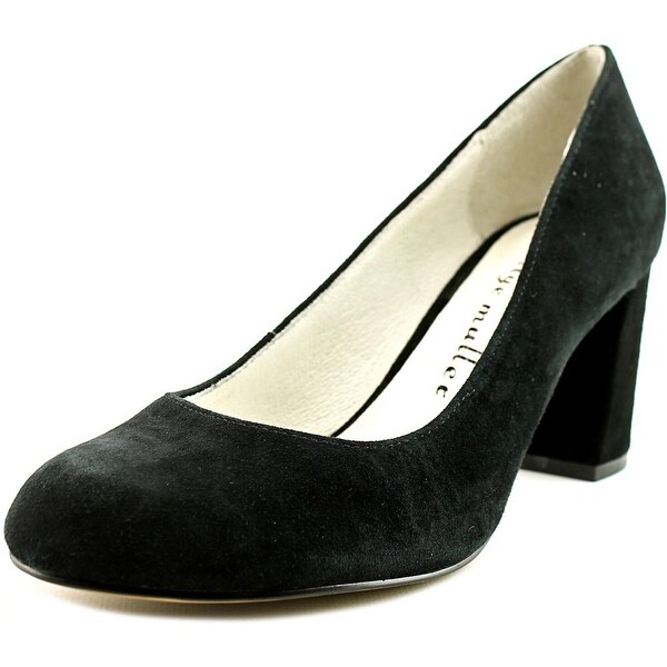 Bettye Muller Colette Women Round Toe Suede Black Heels