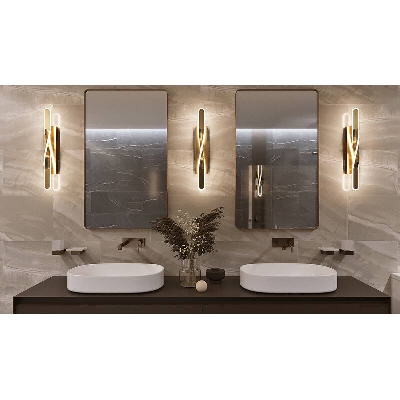 AFX Twist 24" LED Vanity Light - Satin Brass