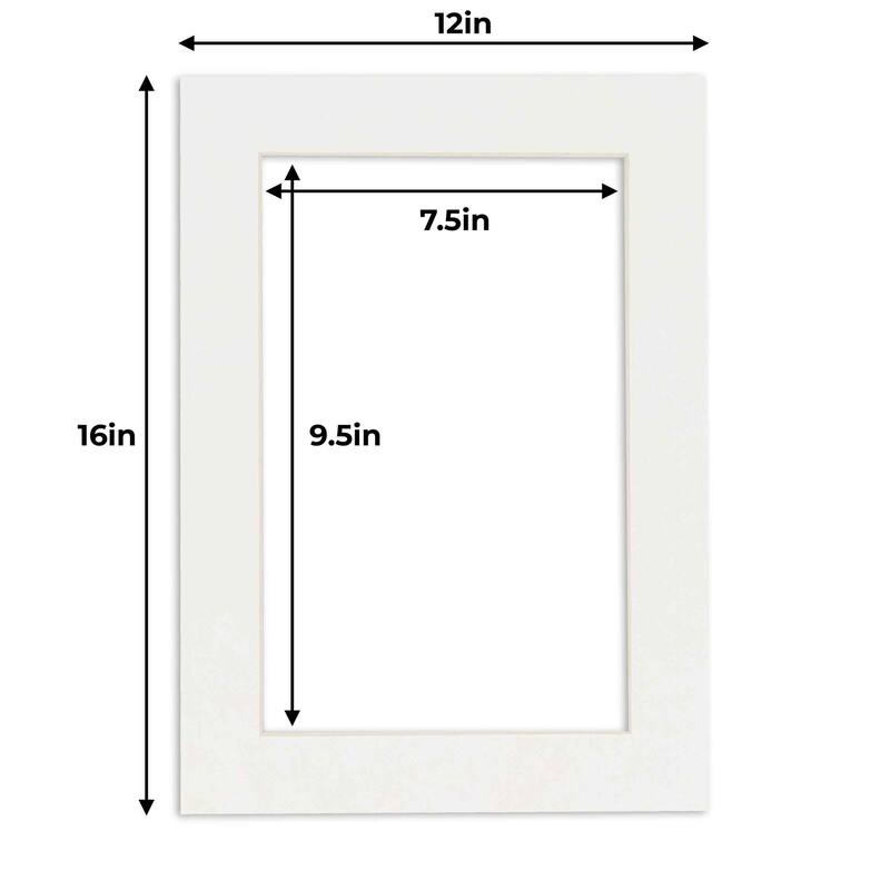 8x10 Mat for 12x16 Frame Precut Mat Board AcidFree Textured White