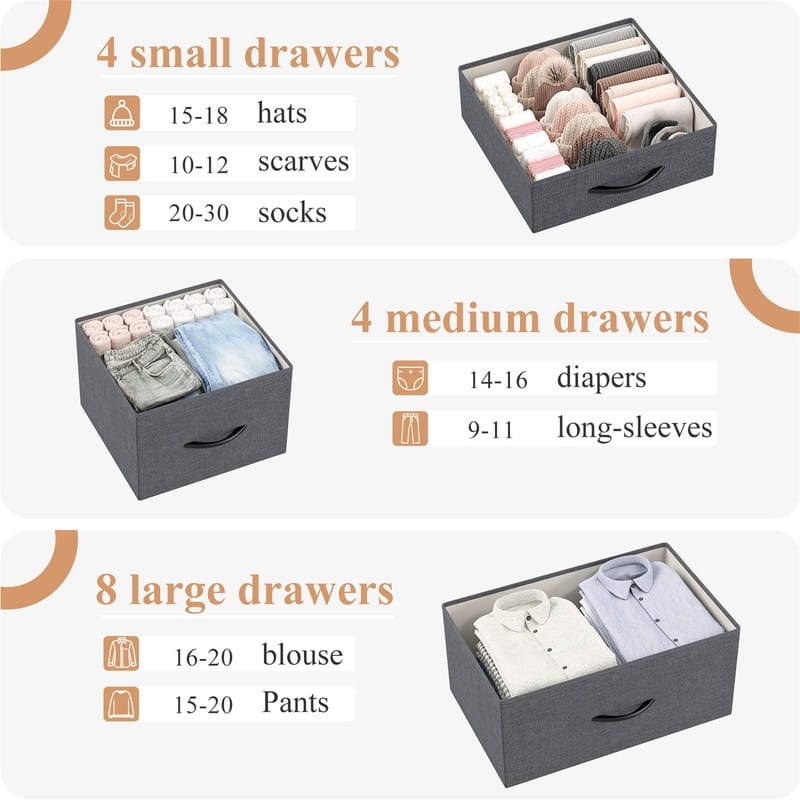Dresser for Bedroom with 16 Drawer