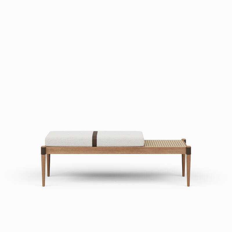 Modern Brazilian - Bello Bench - Noodles Natural Upholstery