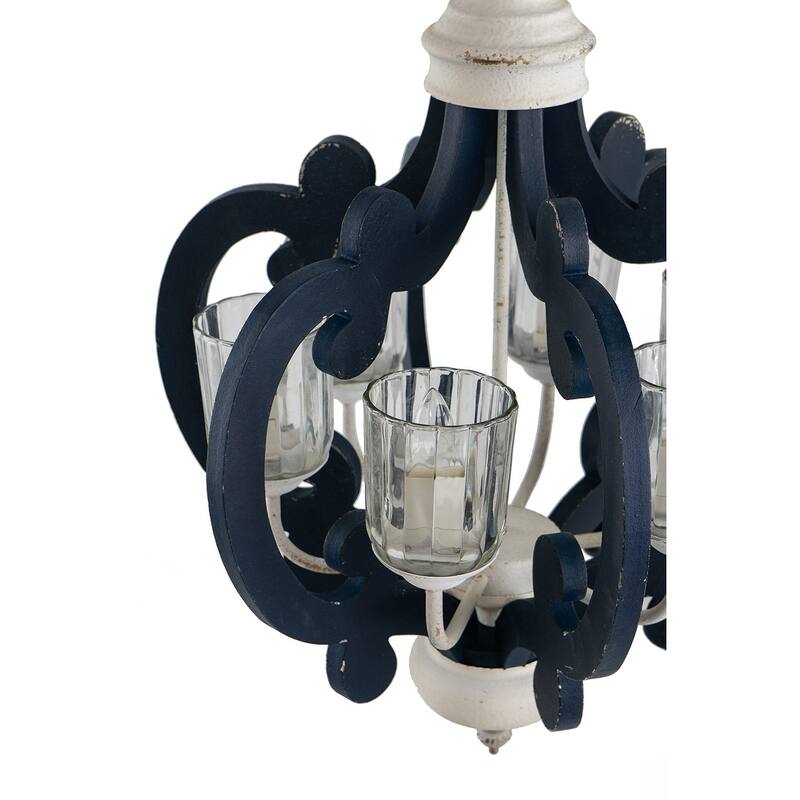Wood Chandelier 6-Light Farmhouse Pendant Lighting Hanging Light Fixture for Kitchen Living Dining Room, Bulb Not Included