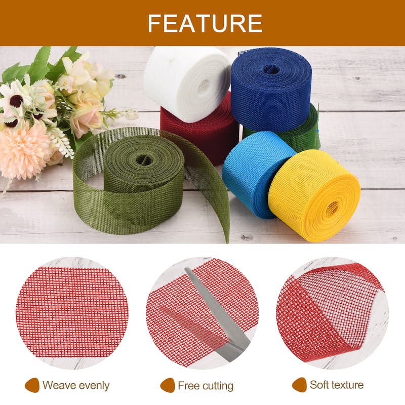 Burlap Ribbon, 2 Inch Wide 10 Yards Burlap Wired Ribbon