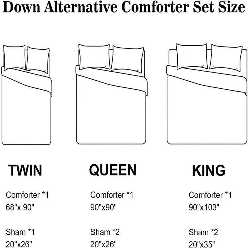 Shatex 3 piece Microfiber Bedding Comforter Set