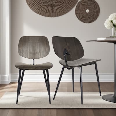 Miki Mid-Century Wood Dining Chairs - Set of 2