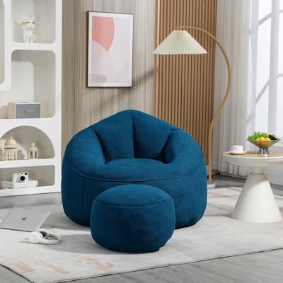 Bedding Bean Bag Sofa Chair with Footrest, High Pressure Foam Lounger for Ultimate Comfort in Living Room and Bedroom