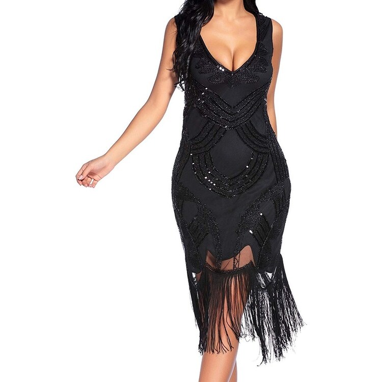 Shop Nee Mee Costume Black Size Small S 1920s Gatsby V Neck Sequin