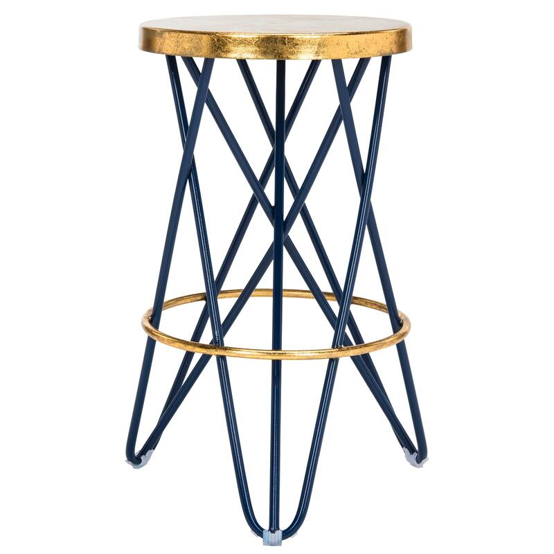 SAFAVIEH Paulette Gold Leaf Counter Stool - 17" x 17" x 24" - 17Wx17Dx24H