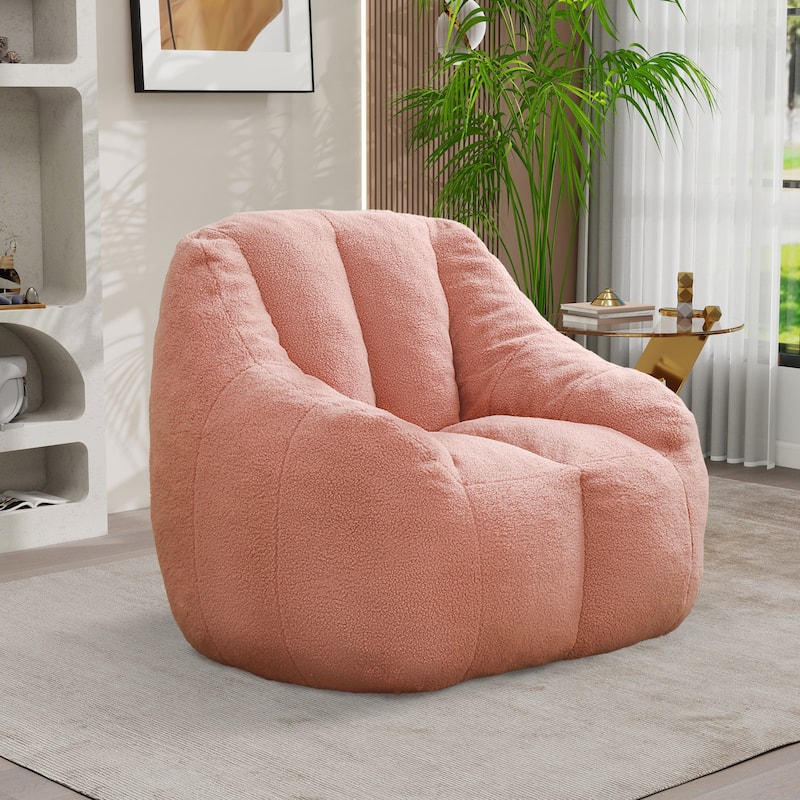 Upholstered Bean Bag Chair,Modern Lazy Floor Sofa Chair