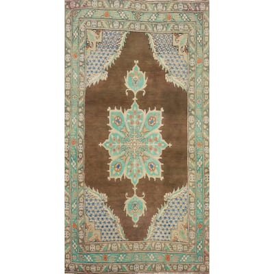 Hand Knotted Oriental 100% Wool Carpet Traditional Medallion Brown Tabriz Area Rug - 6' 2'' X 3' 4''