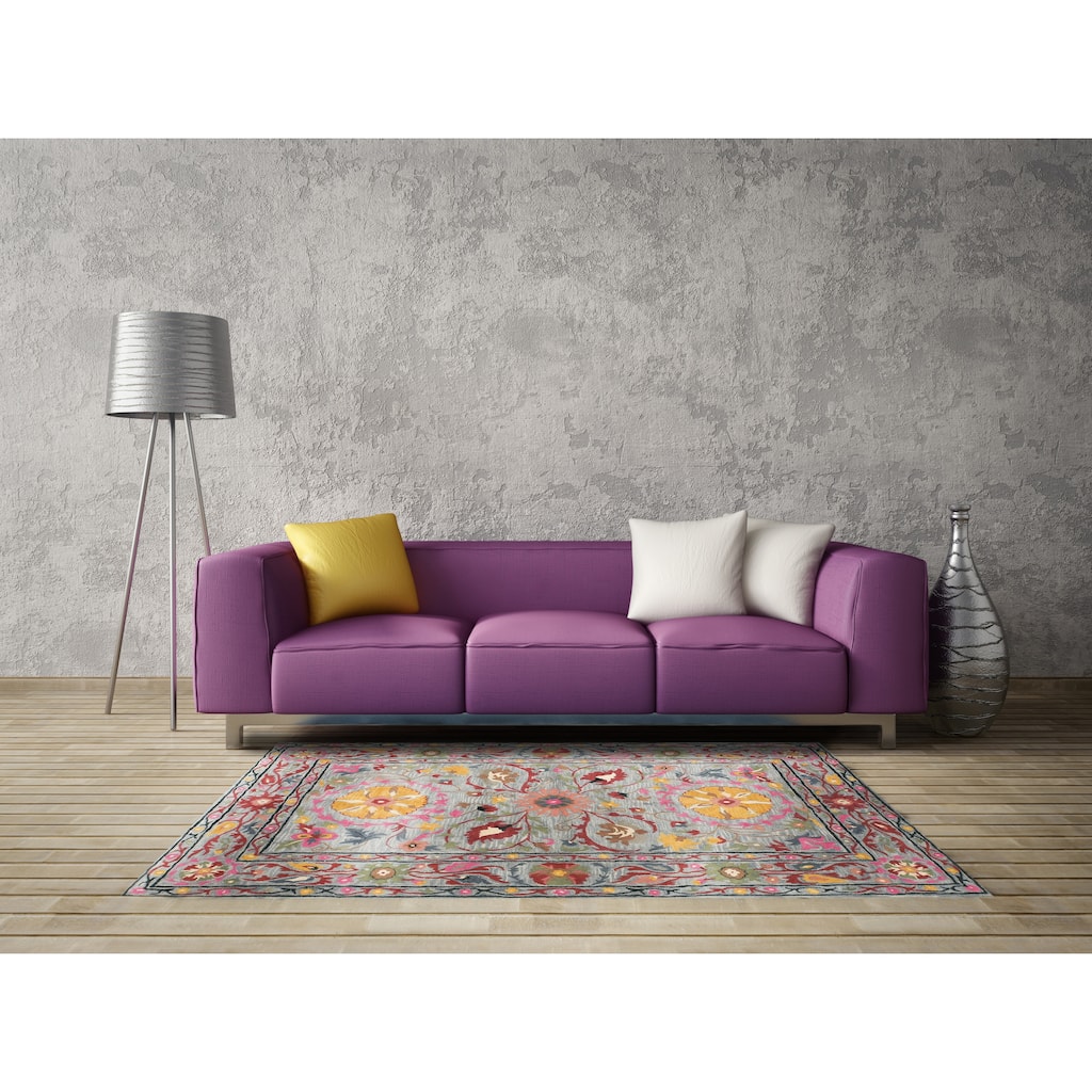 Home Decor EORC Hand-Tufted Wool Oriental Rug Elegant Blue Area Rug for Living Room, Bedroom, Office, & Home Décor Premium