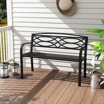 Costway Outdoor Bench 45.5" Patio Garden Bench with Backrest Curved - See Details