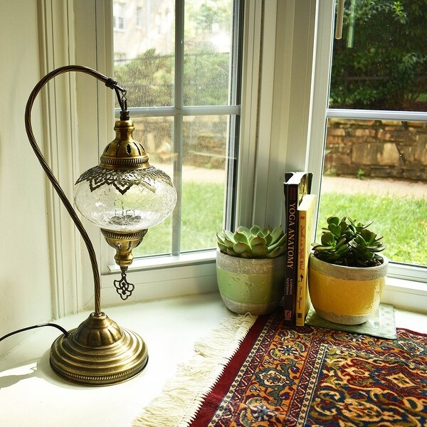 Vintage crackle glass lamp top