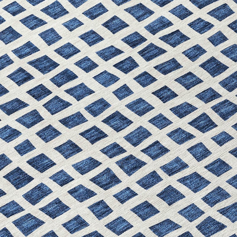 Machine Washable Indoor/ Outdoor Chantille Squared Rug