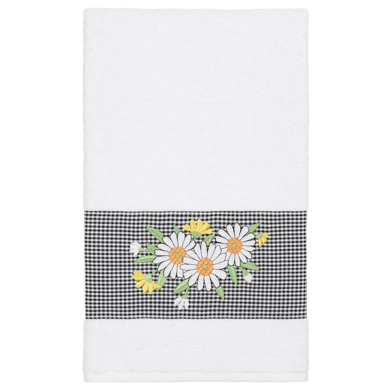 Authentic Hotel and Spa 100% Turkish Cotton Daisy 3PC Embellished Towel Set