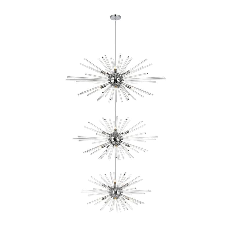 Indigo Home 46 inch three tiers crystal starburst chandelier