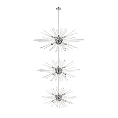 Indigo Home 46 inch three tiers crystal starburst chandelier