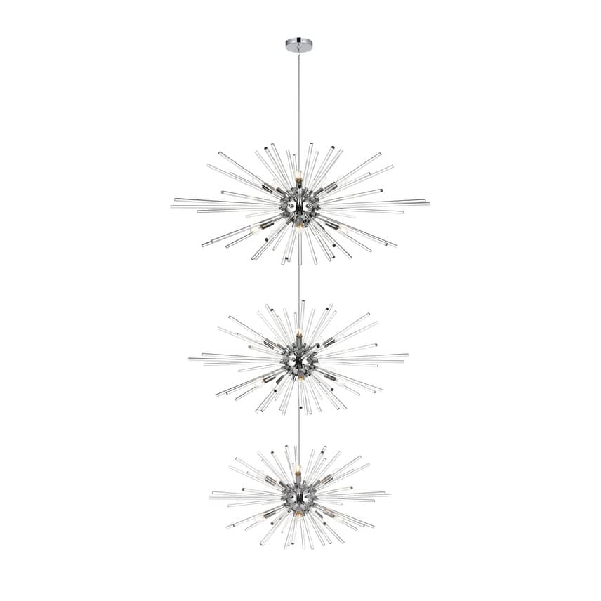 Indigo Home 46 inch three tiers crystal starburst chandelier