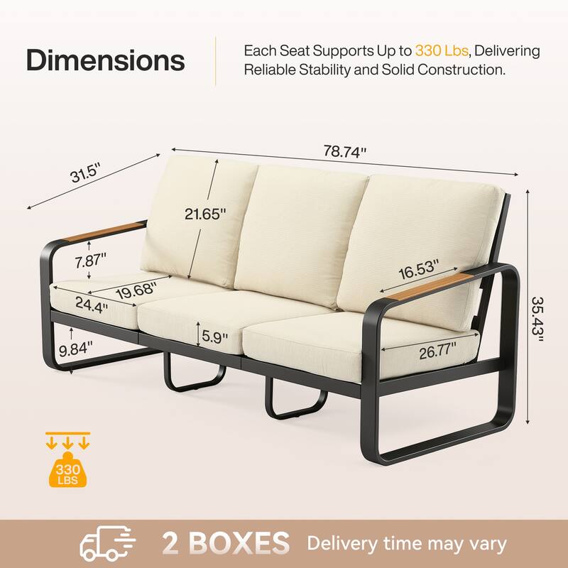 Outdoor Patio Conversation Chair, Loveseat, Sofa with Removable Cushions