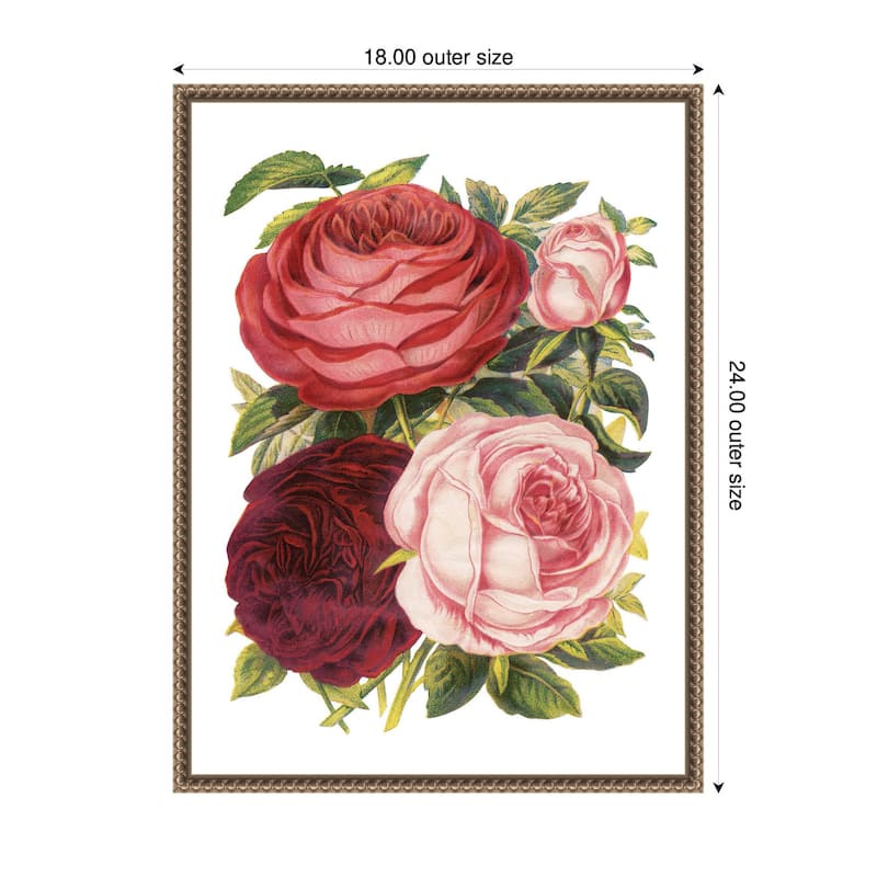 Kate and Laurel Sylvie Victorian Flowers Framed Canvas by The Creative Bunch Studio