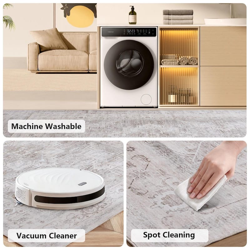 Rossetta 9x12FT Nordic-Style Polyester Carpet, Easy-to-Maintain and Silent - 96''x120'' inch