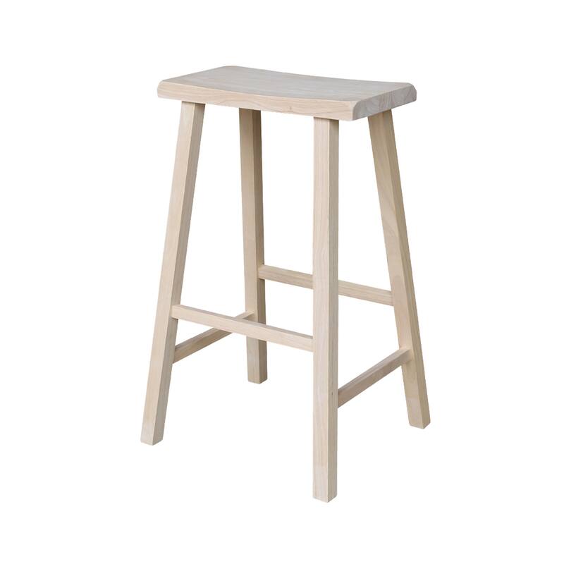 International Concepts Solid Wood Saddle Seat Dining Stool - Unfinished - Bar Height
