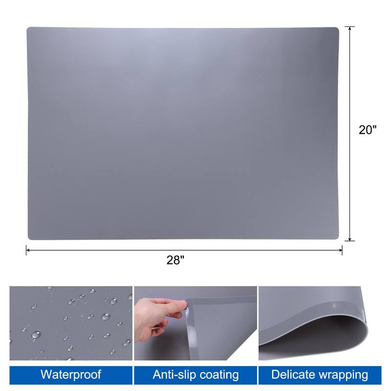 Large Silicone Mat Heat Resistant 28" x 20", Kitchen Counter Mat Waterproof - Dark Gray - Dark Gray