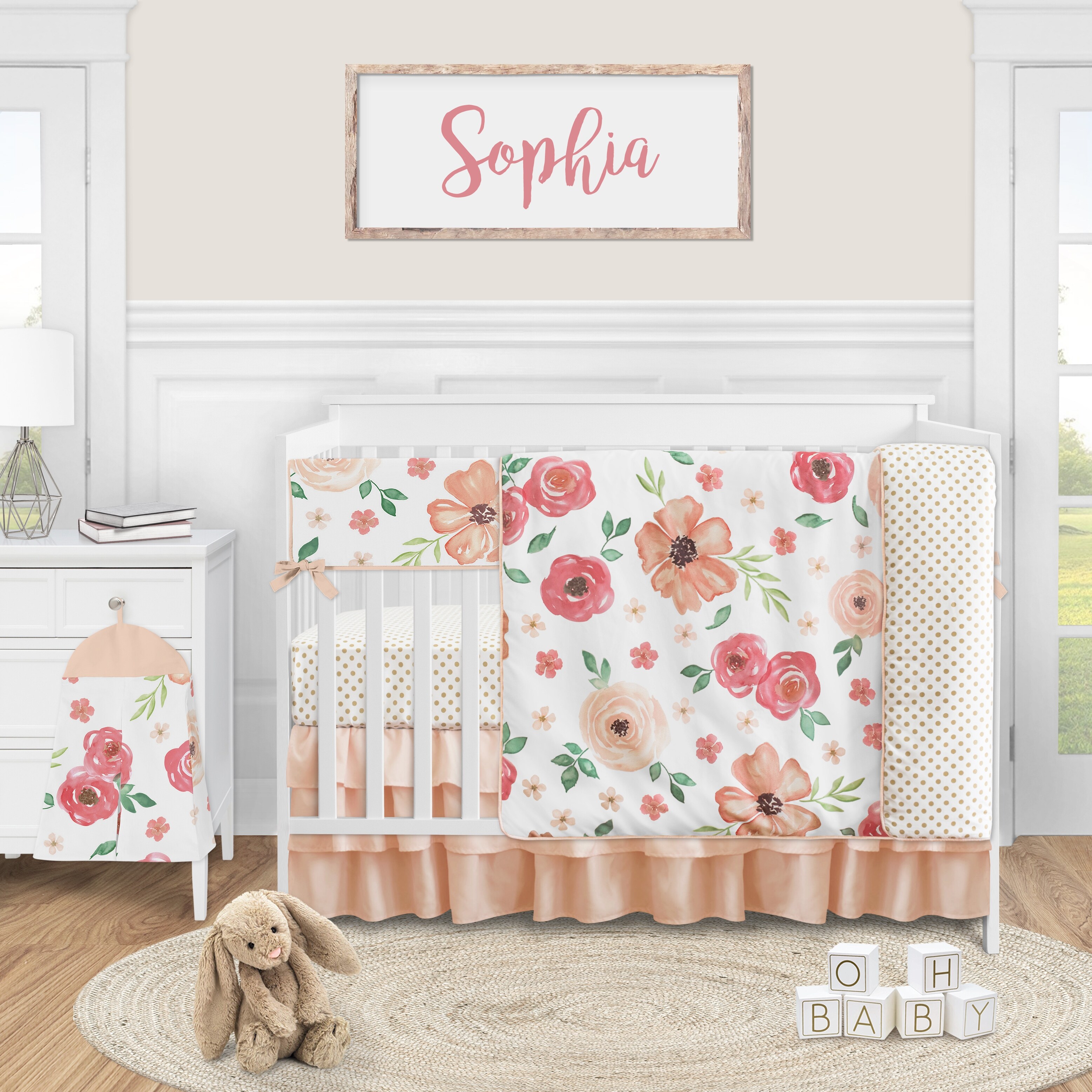 peach nursery bedding